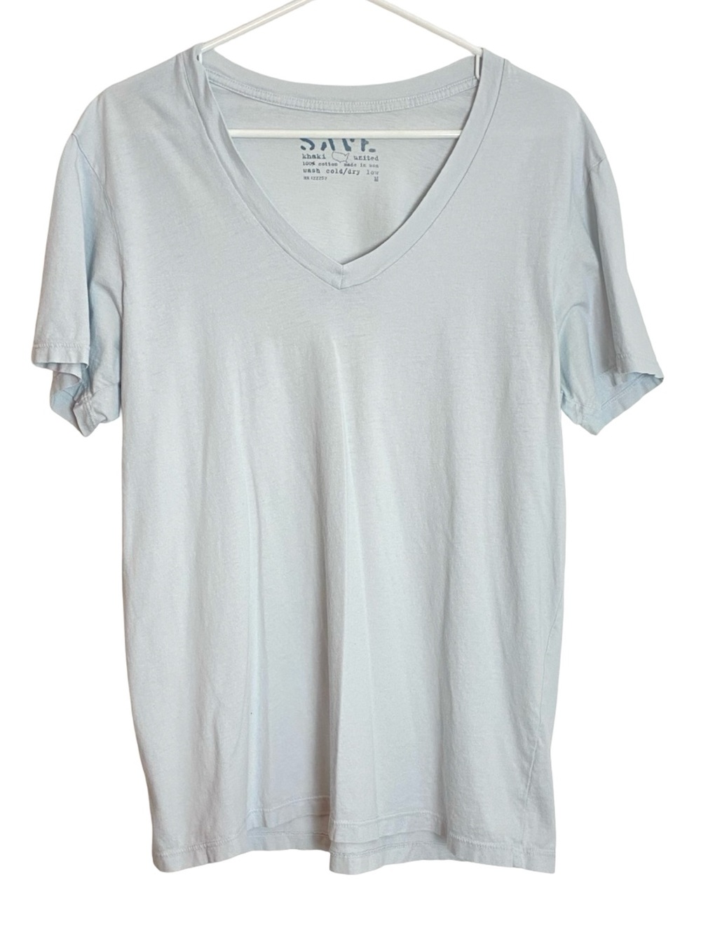 SKU Save Khaki United Tee Tshirt Mens Size Medium Light Blue Deep V Neck Cotton